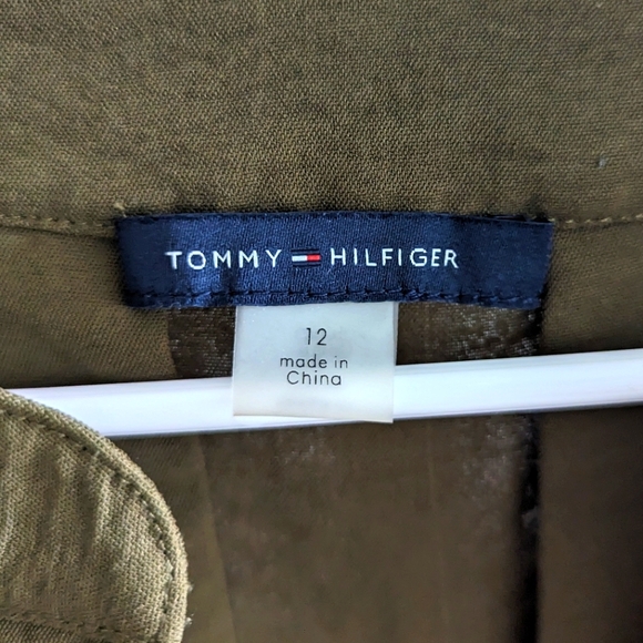 Tommy Hilfiger Size 12 Dark Olive Shirtdress - Picture 3 of 5